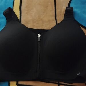Layer 8 Black Zip-Front Sports Bra